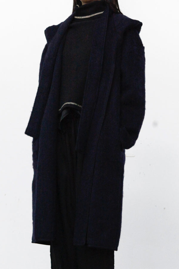 BASERANGE Tagus wool coat BAS-COTAP-WO-WI23-SHENLAN Dark blue